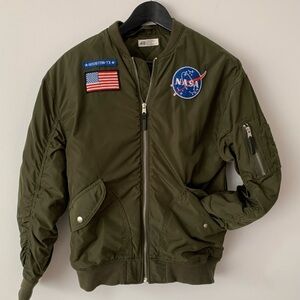 YOUTH (11-12) Olive Green Bomber Jacket